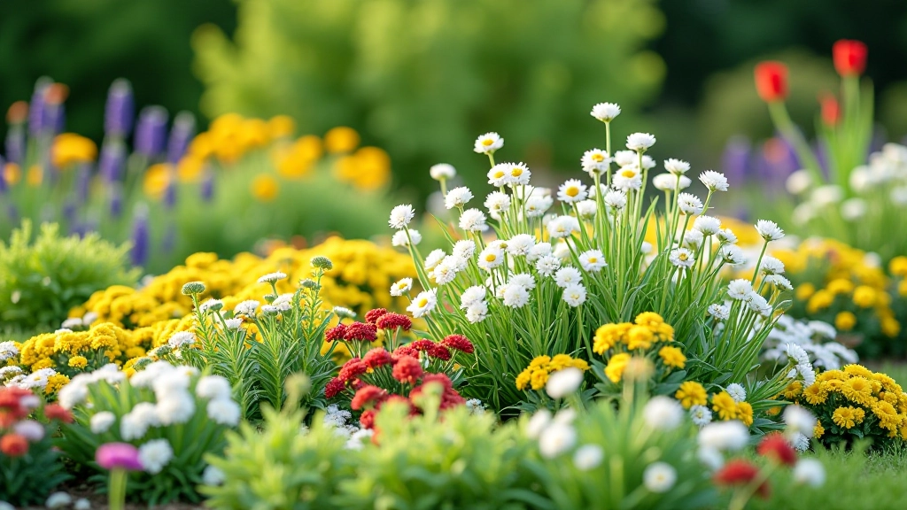Garden bed layout showing arranged perennials in a cottage garden style design